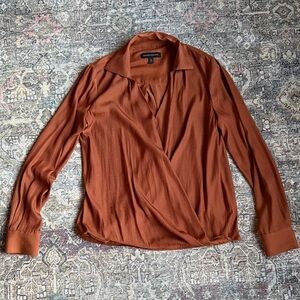 Banana Republic Rust wrap Blouse